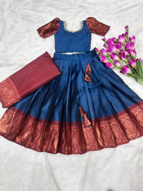kids lehenga choli lichi silk Wholesale kidswear market in Surat